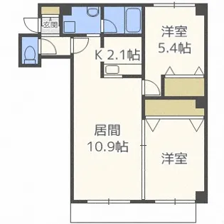 Lasa宮の沢【403号室】の間取り
