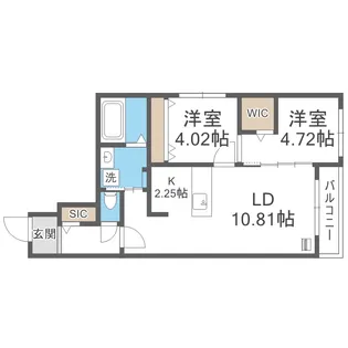 北海道札幌市北区北二十三条西2丁目【マンション】の間取り