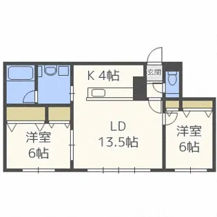 フェリース豊平【1階】の間取り