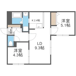 北海道札幌市東区北十九条東18丁目【マンション】の間取り