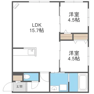 北海道札幌市西区二十四軒三条4丁目【マンション】の間取り