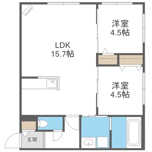 北海道札幌市西区二十四軒三条4丁目【マンション】の間取り