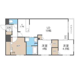 アルファスクエア円山北2条【201号室】の間取り