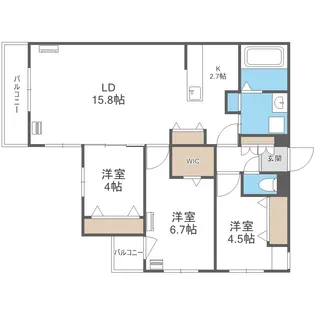 アルファスクエア円山北2条【305号室】の間取り