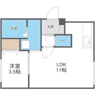 北海道札幌市豊平区月寒東三条9丁目【マンション】の間取り