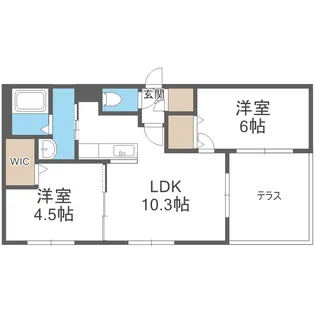 北海道札幌市東区北四十一条東2丁目【マンション】の間取り