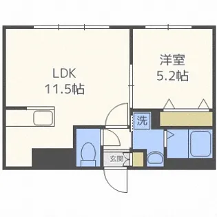 エヴァ北円山【3階】の間取り