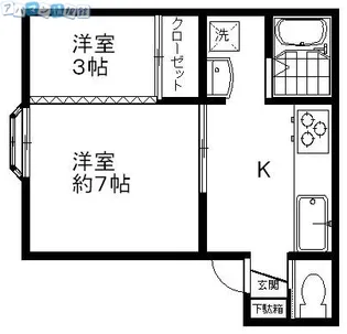 グレイス上大川前【201号室】の間取り