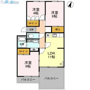 ニューハイツ幸【2階】の間取り