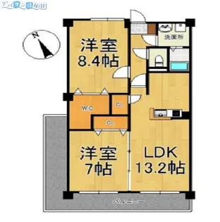 パークハイツ万代【6階】の間取り