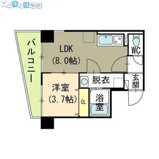 ブレイカーズ萬代【3階】の間取り
