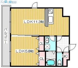 カーネ米山【6階】の間取り