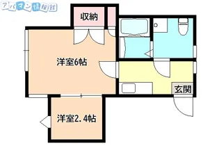 コーポラスリバーサイド【203号室】の間取り
