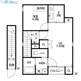 ジュレースカイ東堀【2階】の間取り