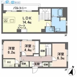 シャーメゾンプレミア鐙【205号室】の間取り