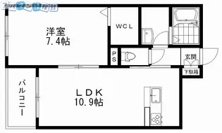 シャーメゾン川端町【105号室】の間取り