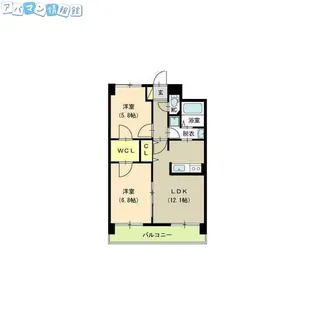 フェリシア鐙【6階】の間取り