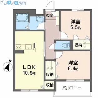 インペリアル【1階】の間取り