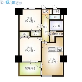 フェリシア東万代【2階】の間取り