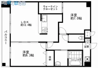グレイスハイツ東中通タワー【13階】の間取り