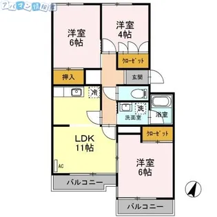3LDKの間取り画像