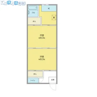 関屋駅寿ハイツ【6号室】の間取り