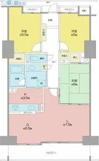 ダイアパレスロイヤルシティ東幸町E【13階】の間取り