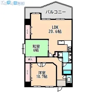 アパガーデンコート万代【316号室】の間取り