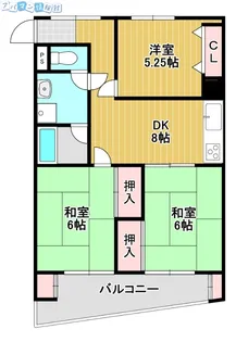 コーポ川岸【403号室】の間取り