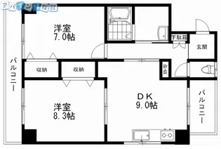 コートシャンベル【8階】の間取り