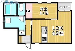 ラテ古町【12号室】の間取り