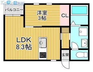 ラテ古町【2階】の間取り
