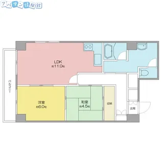 リバティプラザ東堀Ⅱ【802号室】の間取り