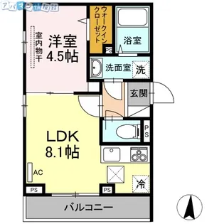 クロノス天神【1階】の間取り