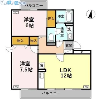 ロイヤルガーデン堀之内D【2階】の間取り