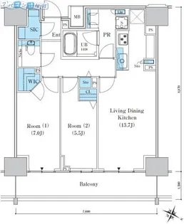 ロイヤルパークスER万代【12階】の間取り
