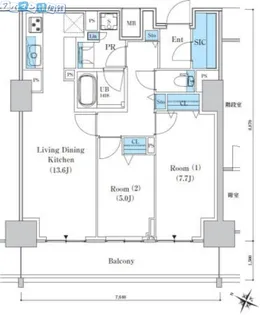 ロイヤルパークスER万代【13階】の間取り