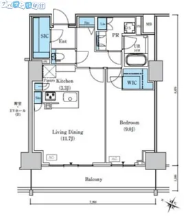 ロイヤルパークスER万代【13階】の間取り