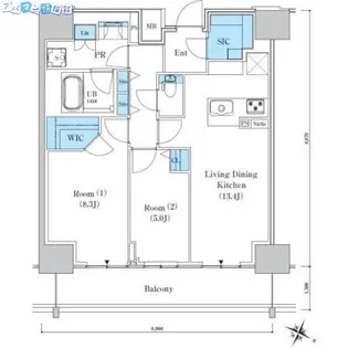 ロイヤルパークスER万代【13階】の間取り