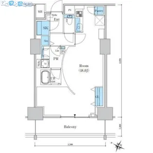 ロイヤルパークスER万代【1404号室】の間取り