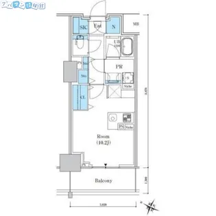 ロイヤルパークスER万代【6階】の間取り