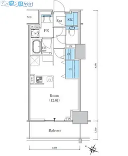 ロイヤルパークスER万代【4階】の間取り