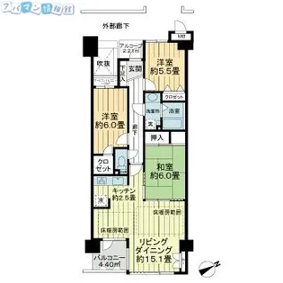 サーパス西大畑【14階】の間取り