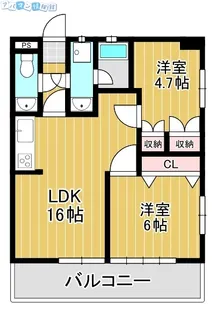 文京日鉄シャトウ【705号室】の間取り