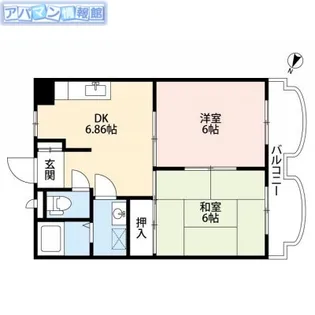 BワールドⅡ【204号室】の間取り