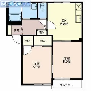 メドセージ A【A102号室】の間取り