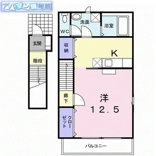 ジェルメ ミニヨン【201号室】の間取り