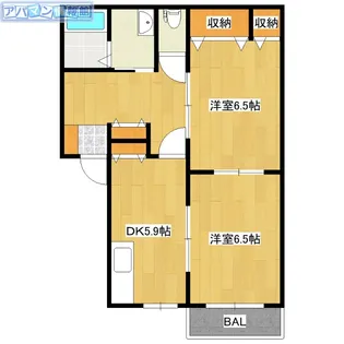 メゾンディアスC棟【1階】の間取り