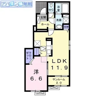 サン ブリーズⅡ【1階】の間取り