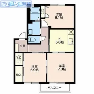 サンパティークB棟【1階】の間取り